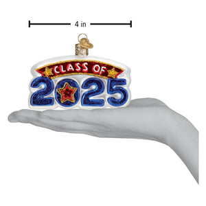 Class Of 2025 Handcrafted Glass Graduation Ornament