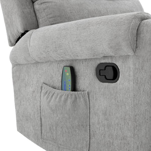 Manual Recliner Massage Chair With Swivel Rocker, 8 Massage Modes, Side Storage Pocket