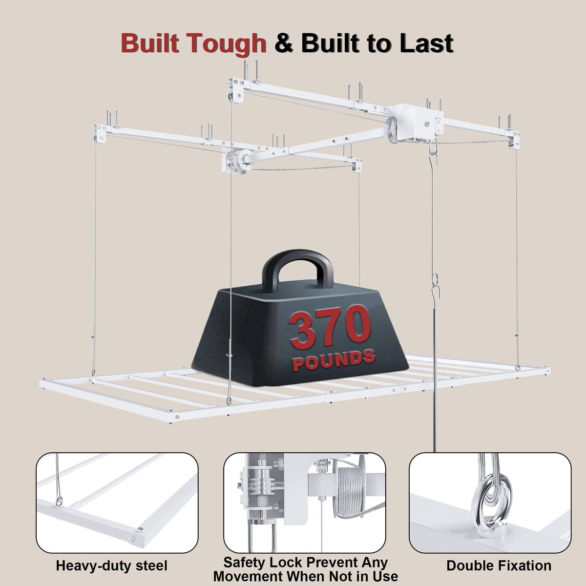 Overhead Garage Storage Rack 3x6 FT for High Ceilings