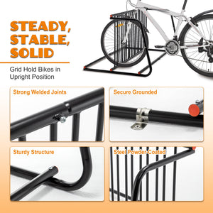 10-Bike Floor Bike Rack