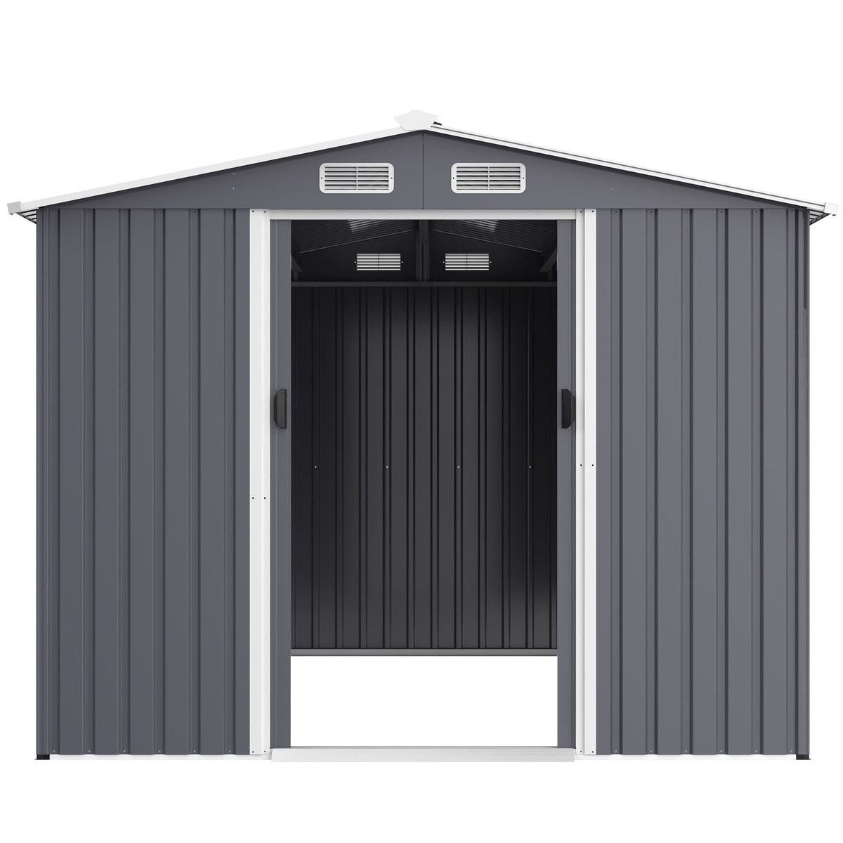 Outdoor Storage Shed Large Metal Tool Sheds, Heavy Duty Storage House With Sliding Doors