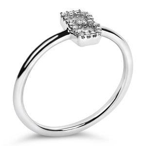 10K White Gold Diamond Accent Initial “A-Z” Ring