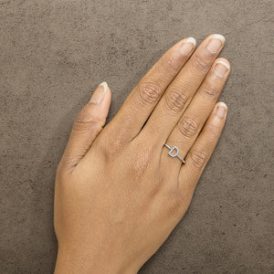 10K White Gold Diamond Accent Initial “A-Z” Ring