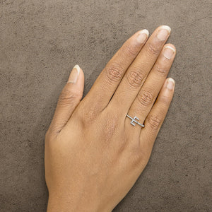 10K White Gold Diamond Accent Initial “A-Z” Ring