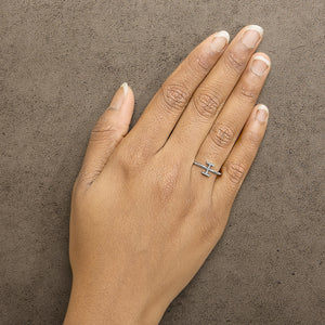 10K White Gold Diamond Accent Initial “A-Z” Ring