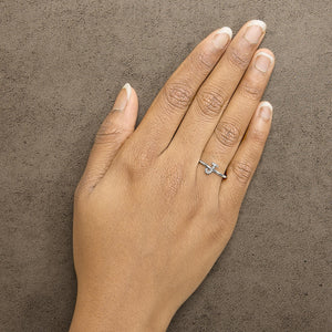 10K White Gold Diamond Accent Initial “A-Z” Ring