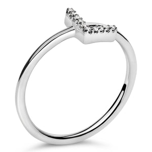 10K White Gold Diamond Accent Initial “A-Z” Ring