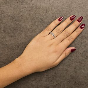 10K White Gold Diamond Accent Initial “A-Z” Ring