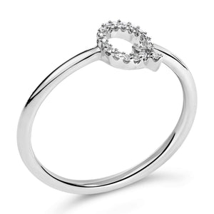 10K White Gold Diamond Accent Initial “A-Z” Ring