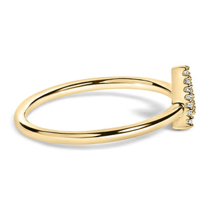 10K Yellow Gold Diamond Accent Initial “A-Z” Ring