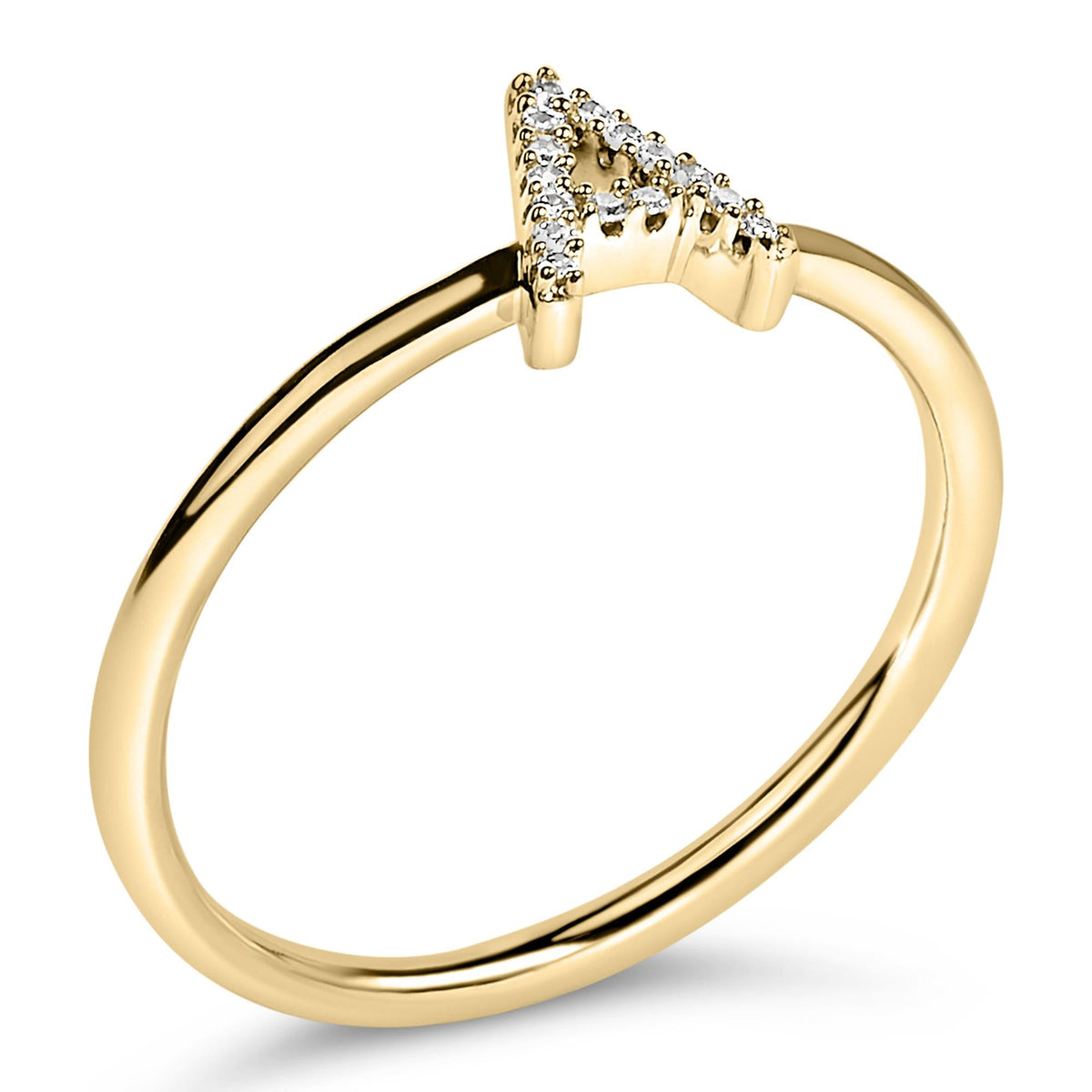 10K Yellow Gold Diamond Accent Initial “A-Z” Ring