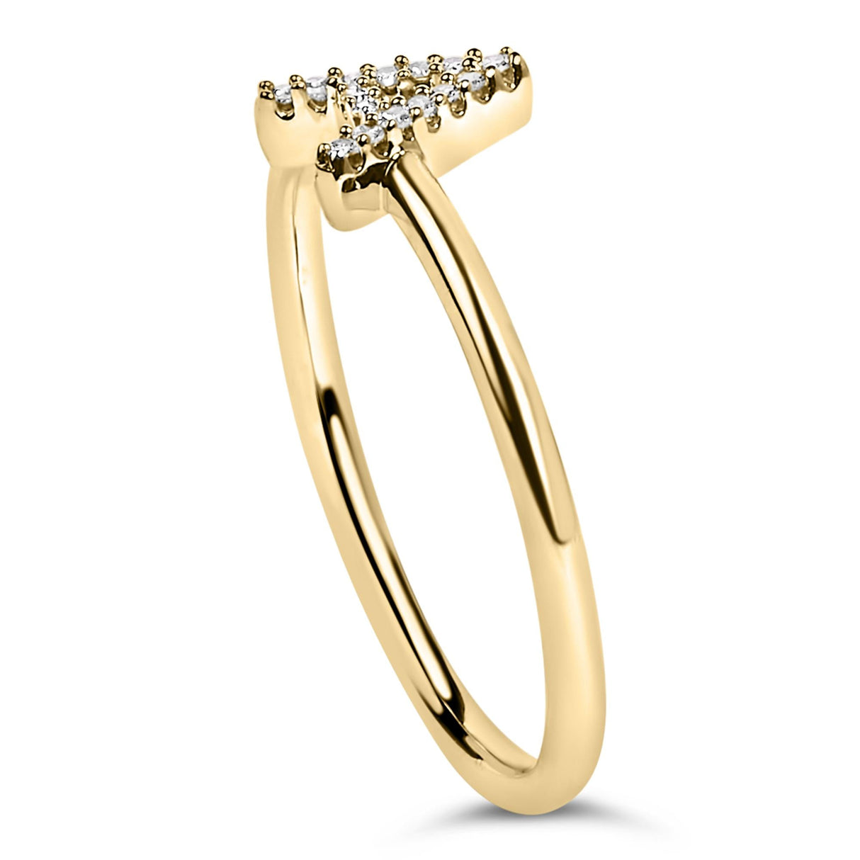 10K Yellow Gold Diamond Accent Initial “A-Z” Ring