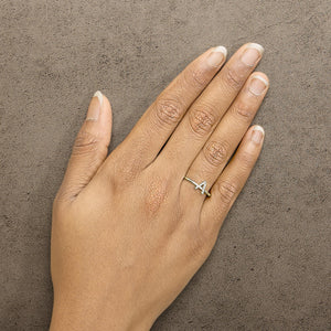 10K Yellow Gold Diamond Accent Initial “A-Z” Ring