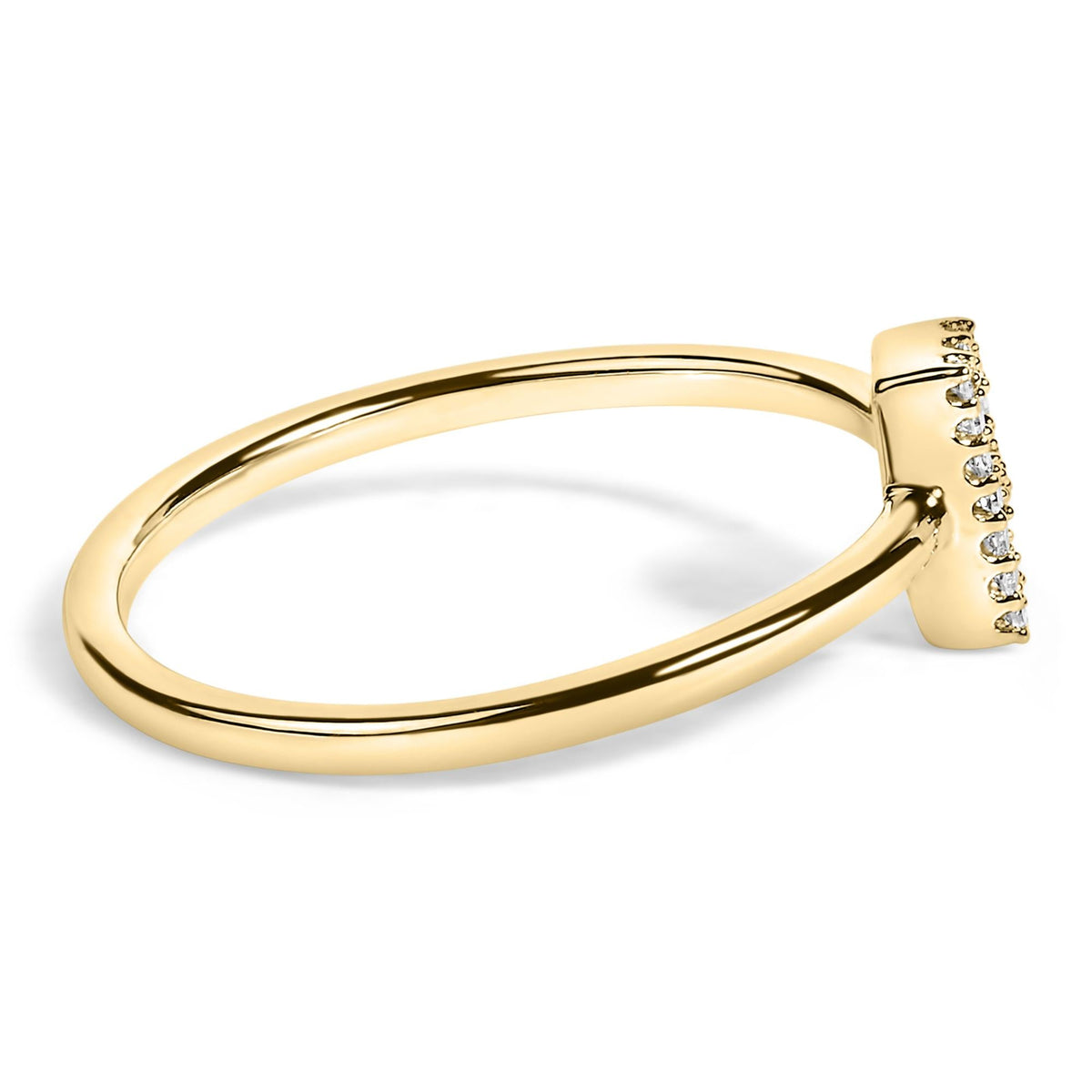 10K Yellow Gold Diamond Accent Initial “A-Z” Ring
