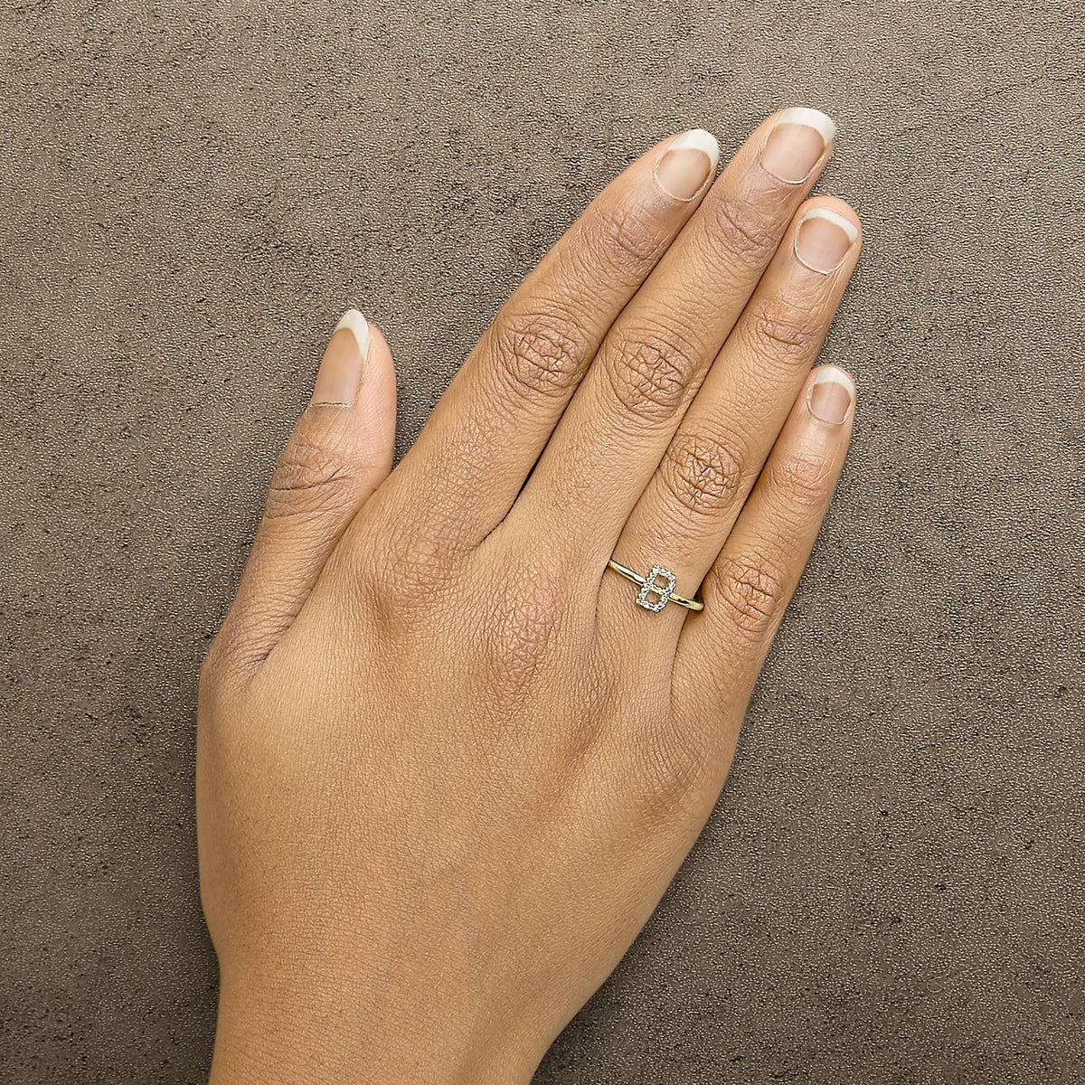 10K Yellow Gold Diamond Accent Initial “A-Z” Ring