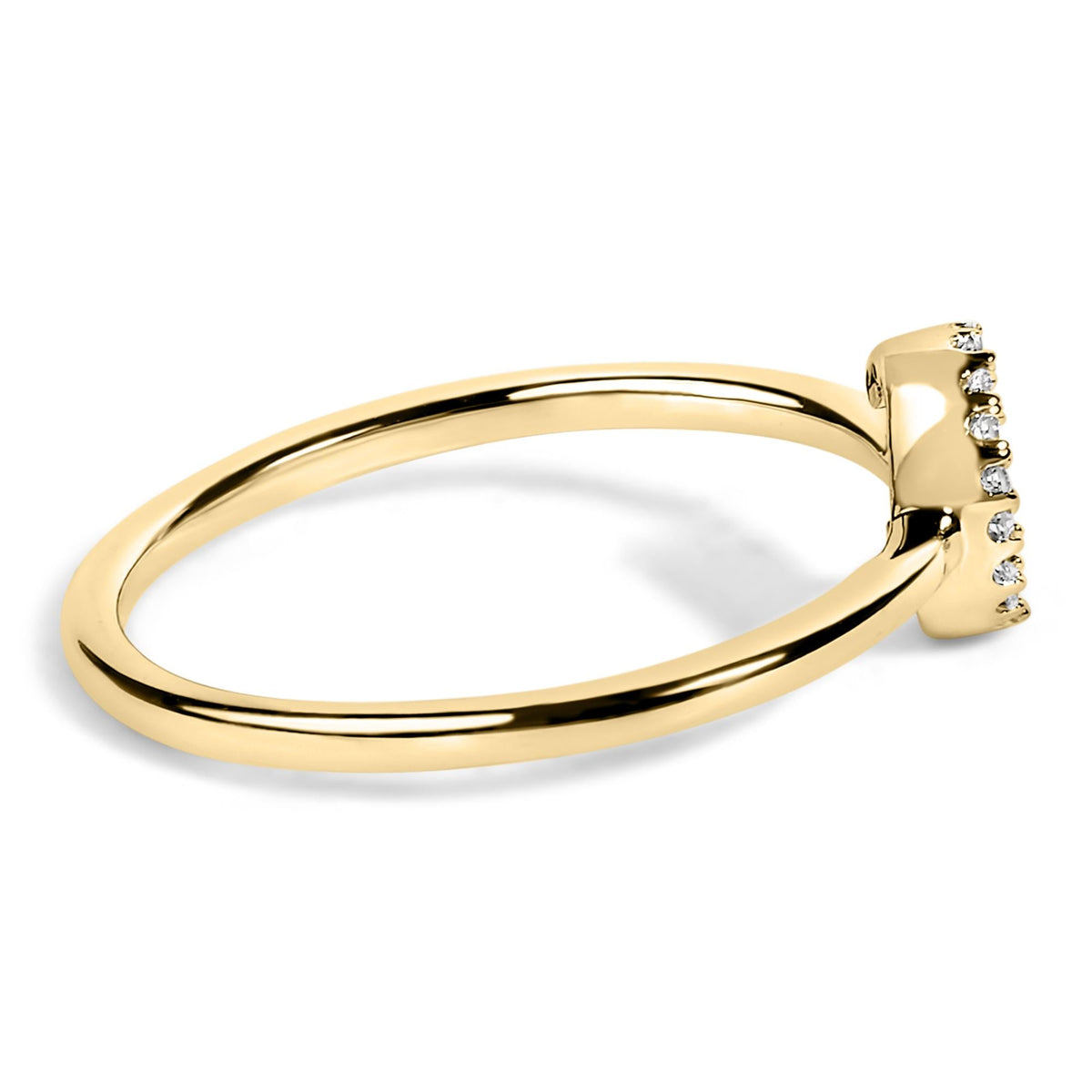 10K Yellow Gold Diamond Accent Initial “A-Z” Ring