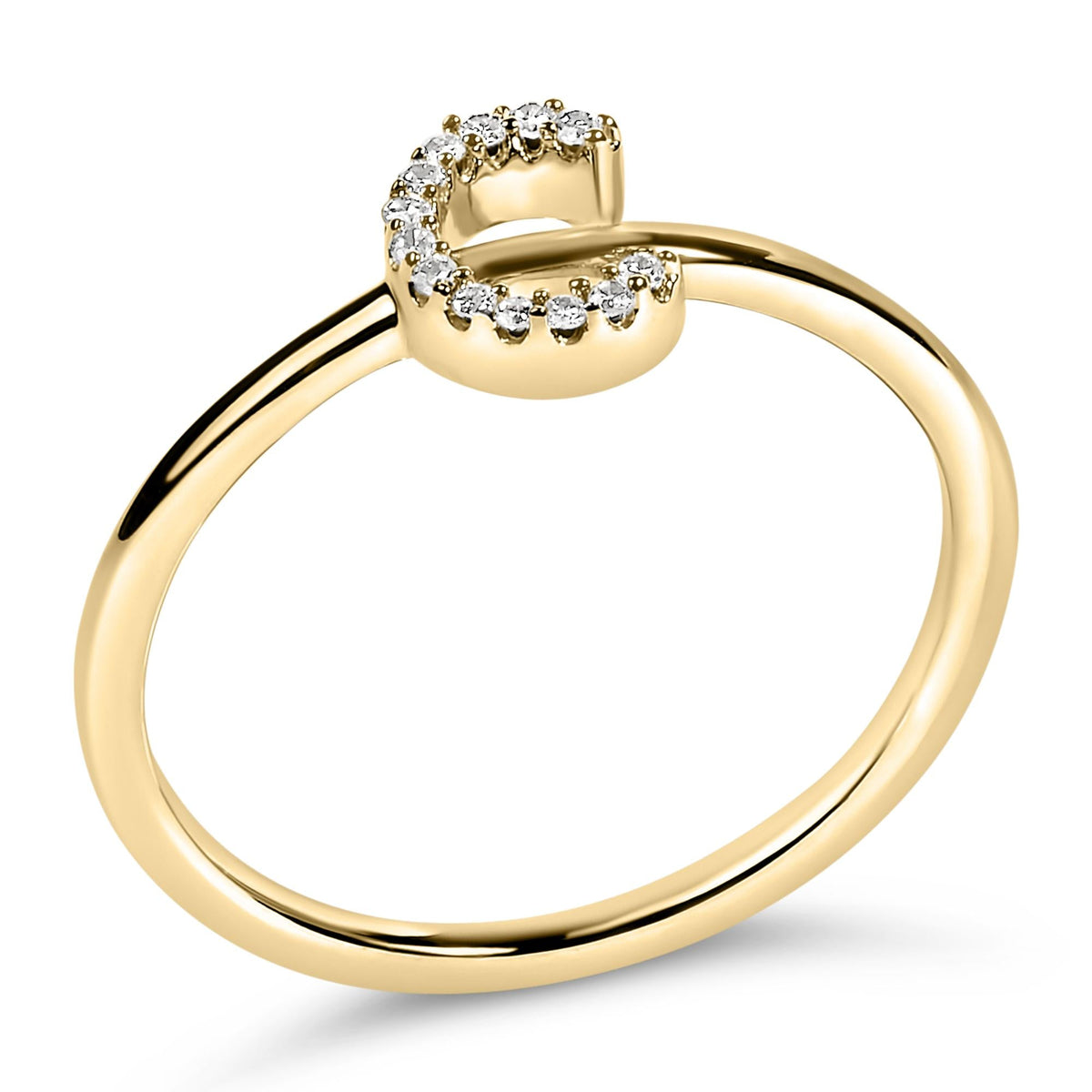 10K Yellow Gold Diamond Accent Initial “A-Z” Ring