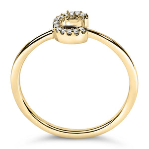 10K Yellow Gold Diamond Accent Initial “A-Z” Ring