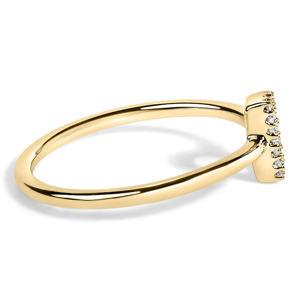 10K Yellow Gold Diamond Accent Initial “A-Z” Ring