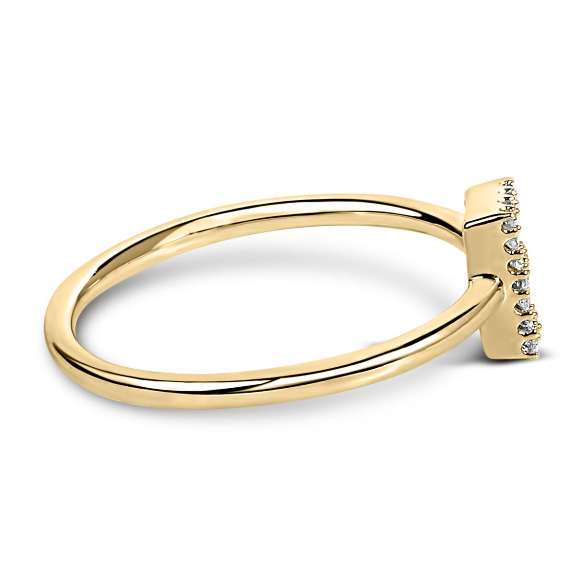 10K Yellow Gold Diamond Accent Initial “A-Z” Ring