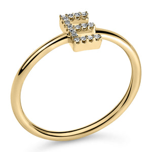 10K Yellow Gold Diamond Accent Initial “A-Z” Ring