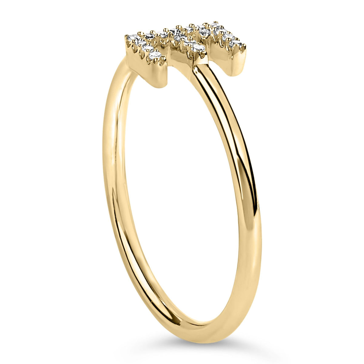 10K Yellow Gold Diamond Accent Initial “A-Z” Ring