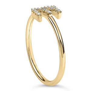 10K Yellow Gold Diamond Accent Initial “A-Z” Ring