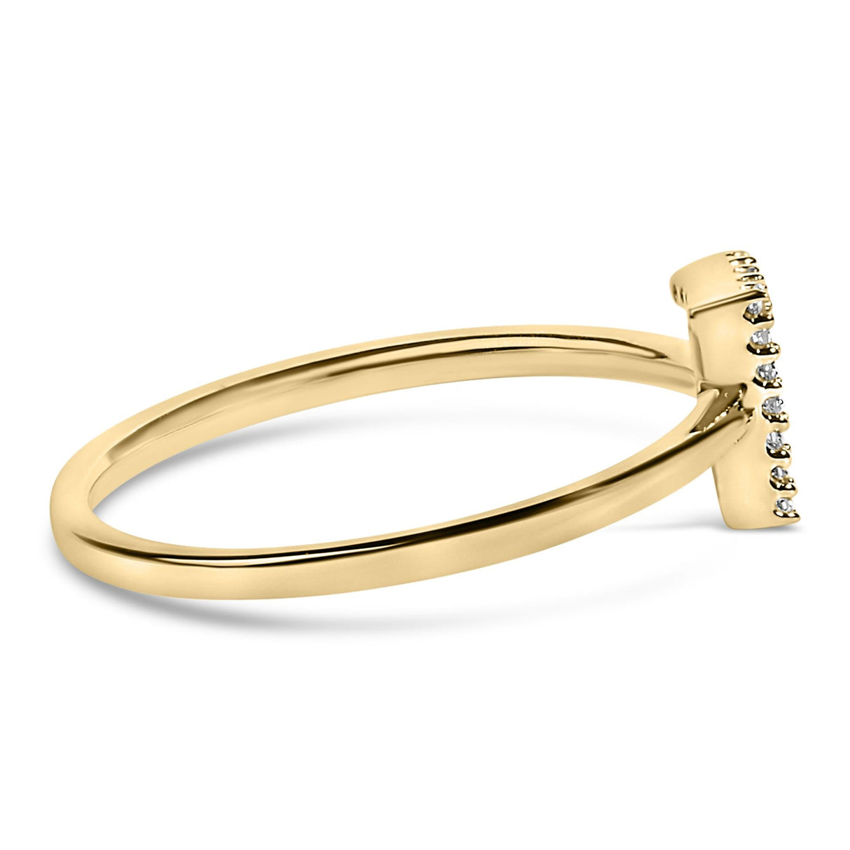 10K Yellow Gold Diamond Accent Initial “A-Z” Ring