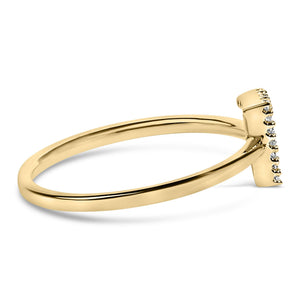 10K Yellow Gold Diamond Accent Initial “A-Z” Ring
