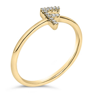 10K Yellow Gold Diamond Accent Initial “A-Z” Ring