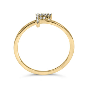 10K Yellow Gold Diamond Accent Initial “A-Z” Ring