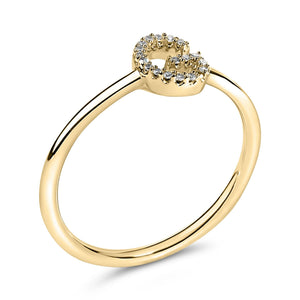 10K Yellow Gold Diamond Accent Initial “A-Z” Ring