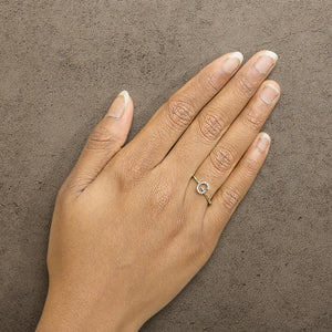 10K Yellow Gold Diamond Accent Initial “A-Z” Ring