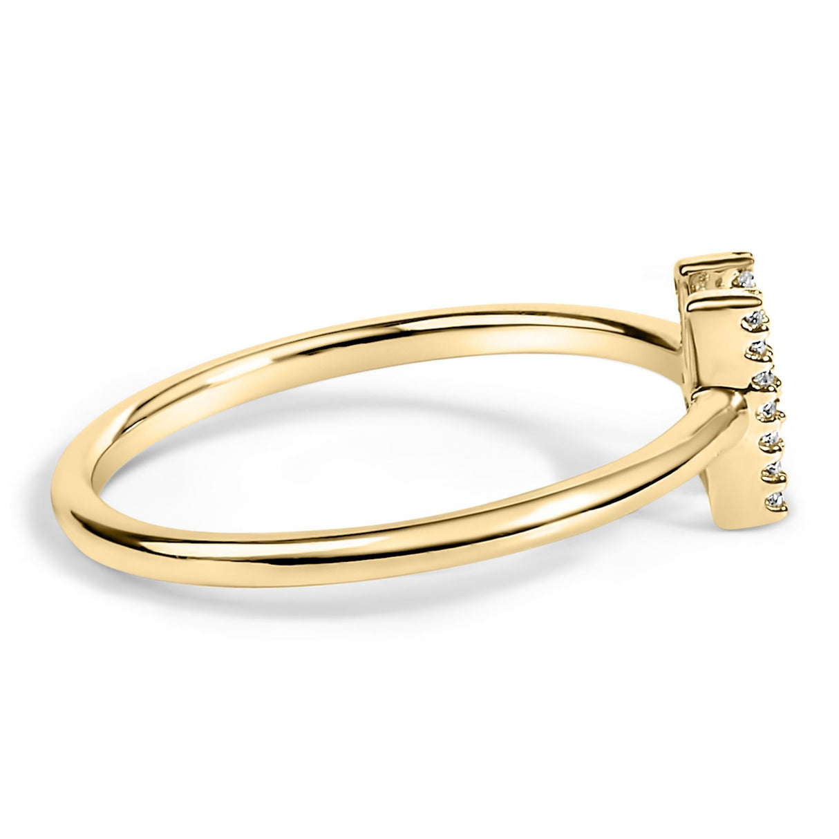 10K Yellow Gold Diamond Accent Initial “A-Z” Ring