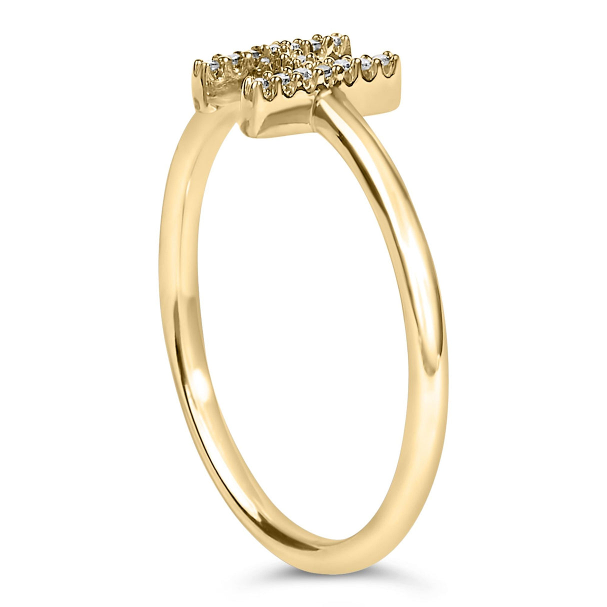10K Yellow Gold Diamond Accent Initial “A-Z” Ring