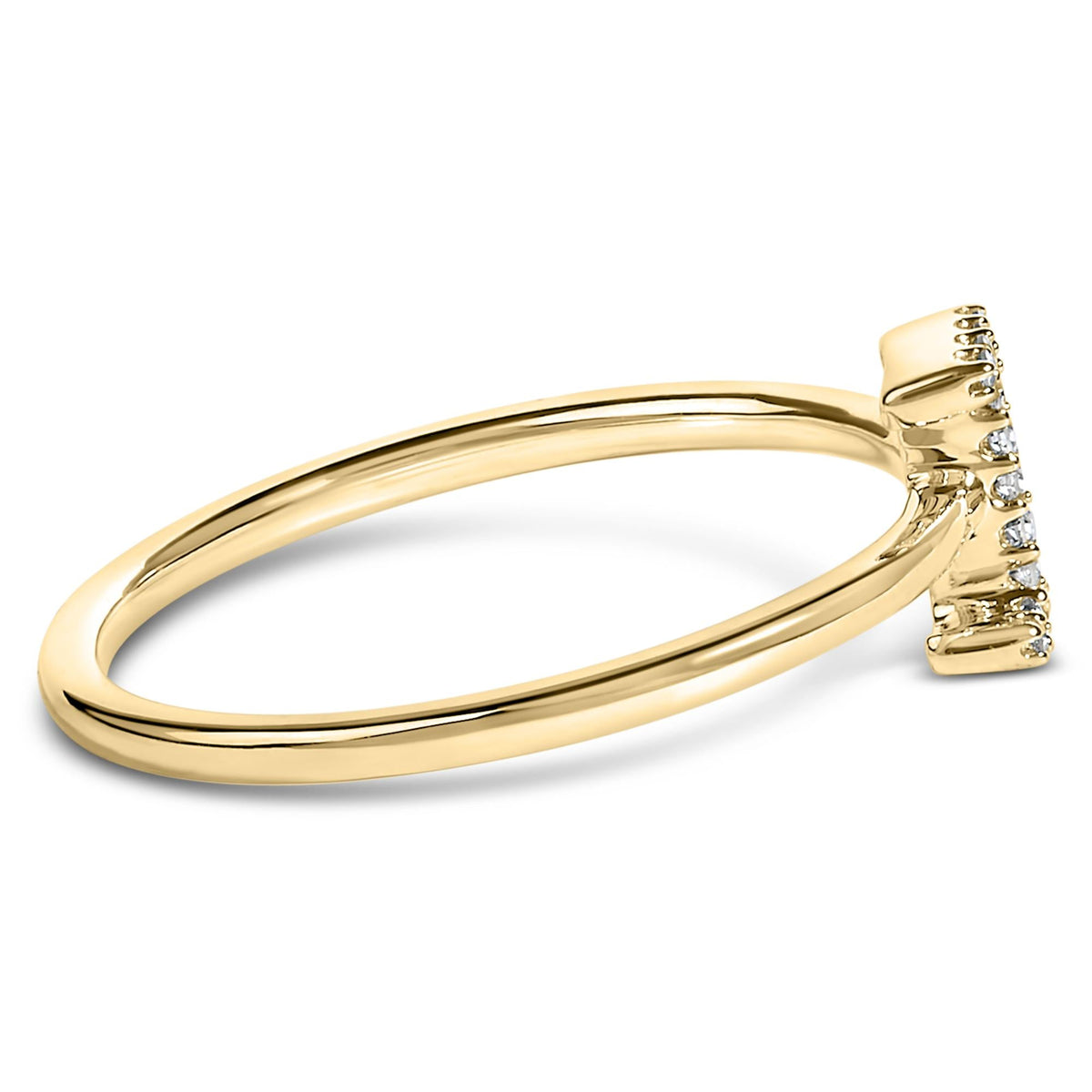 10K Yellow Gold Diamond Accent Initial “A-Z” Ring