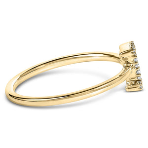 10K Yellow Gold Diamond Accent Initial “A-Z” Ring