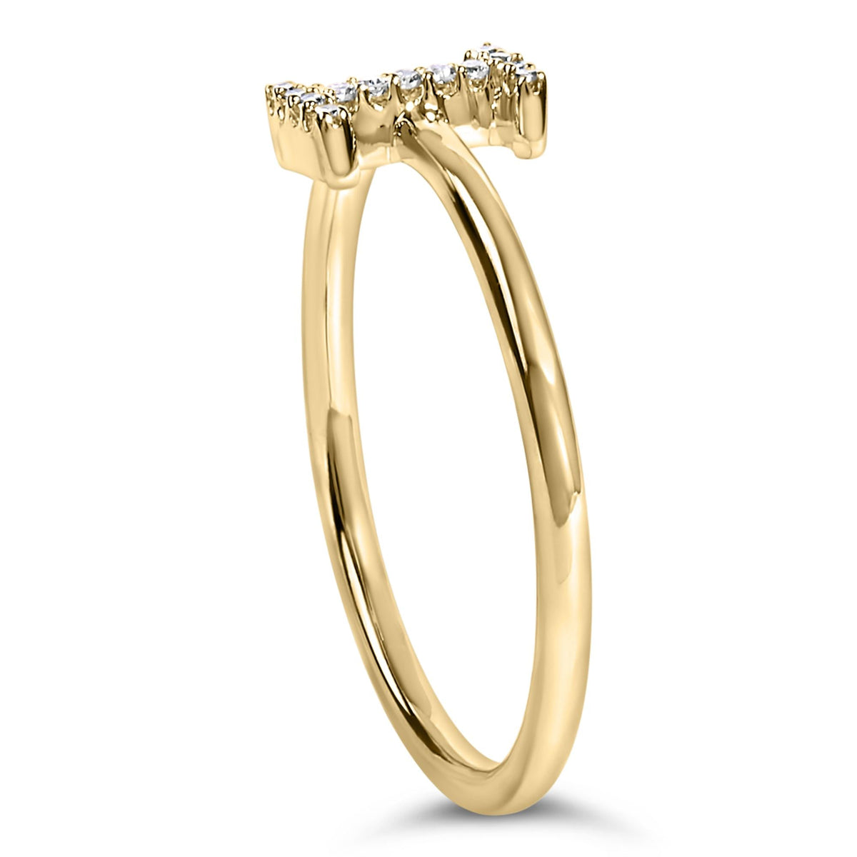 10K Yellow Gold Diamond Accent Initial “A-Z” Ring