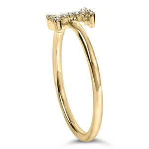 10K Yellow Gold Diamond Accent Initial “A-Z” Ring