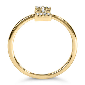 10K Yellow Gold Diamond Accent Initial “A-Z” Ring