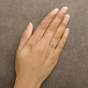 10K Yellow Gold Diamond Accent Initial “A-Z” Ring