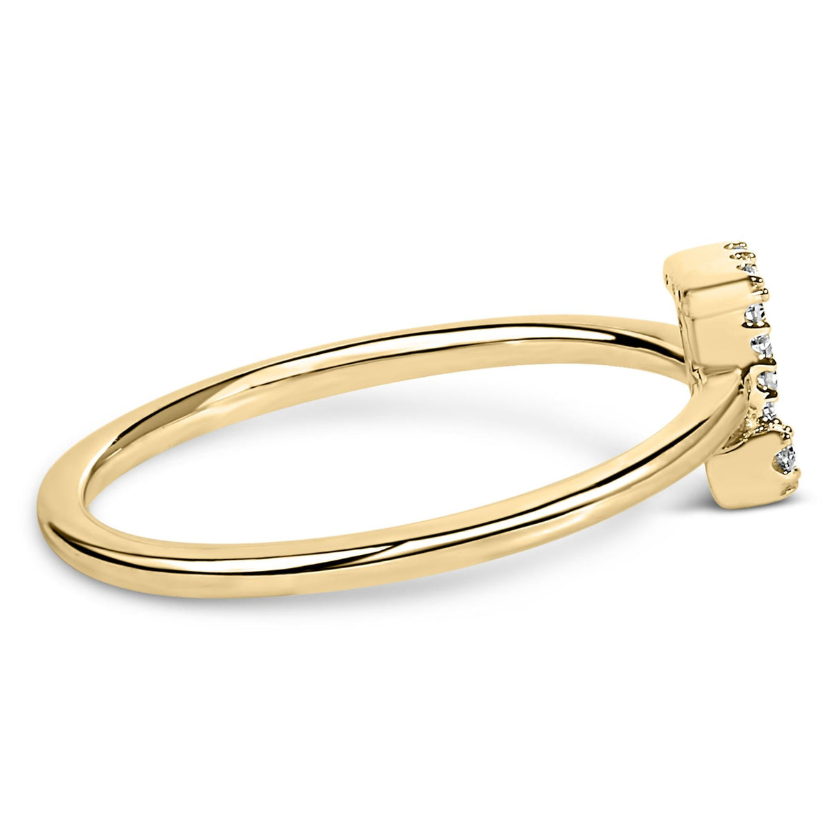 10K Yellow Gold Diamond Accent Initial “A-Z” Ring