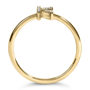 10K Yellow Gold Diamond Accent Initial “A-Z” Ring