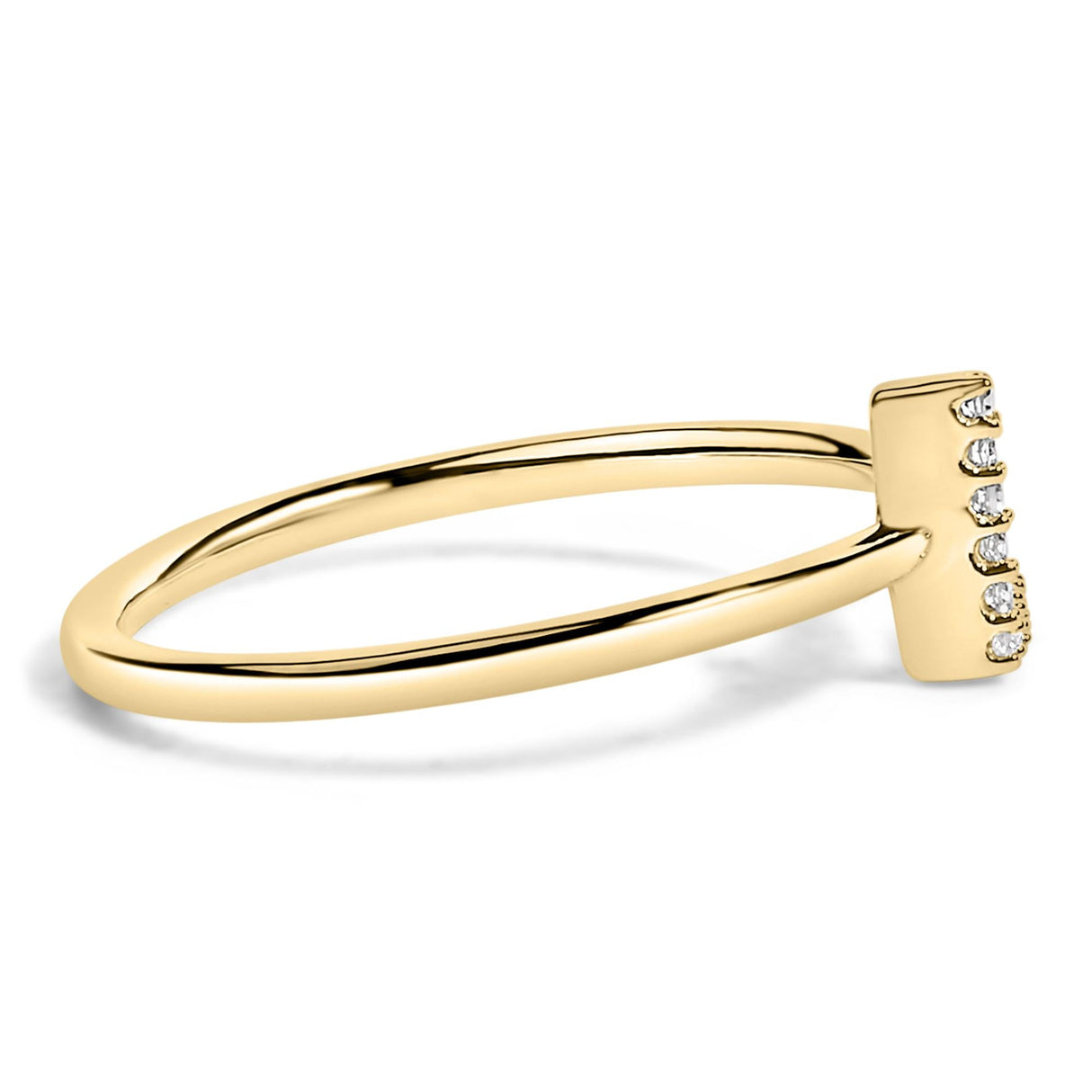 10K Yellow Gold Diamond Accent Initial “A-Z” Ring