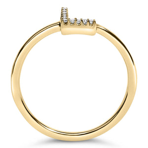 10K Yellow Gold Diamond Accent Initial “A-Z” Ring
