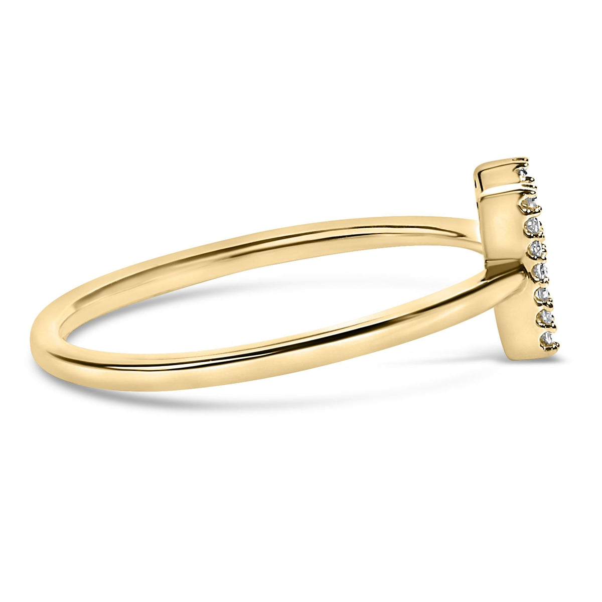 10K Yellow Gold Diamond Accent Initial “A-Z” Ring
