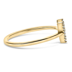 10K Yellow Gold Diamond Accent Initial “A-Z” Ring