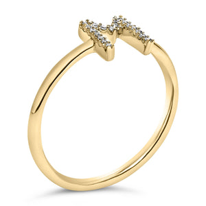 10K Yellow Gold Diamond Accent Initial “A-Z” Ring