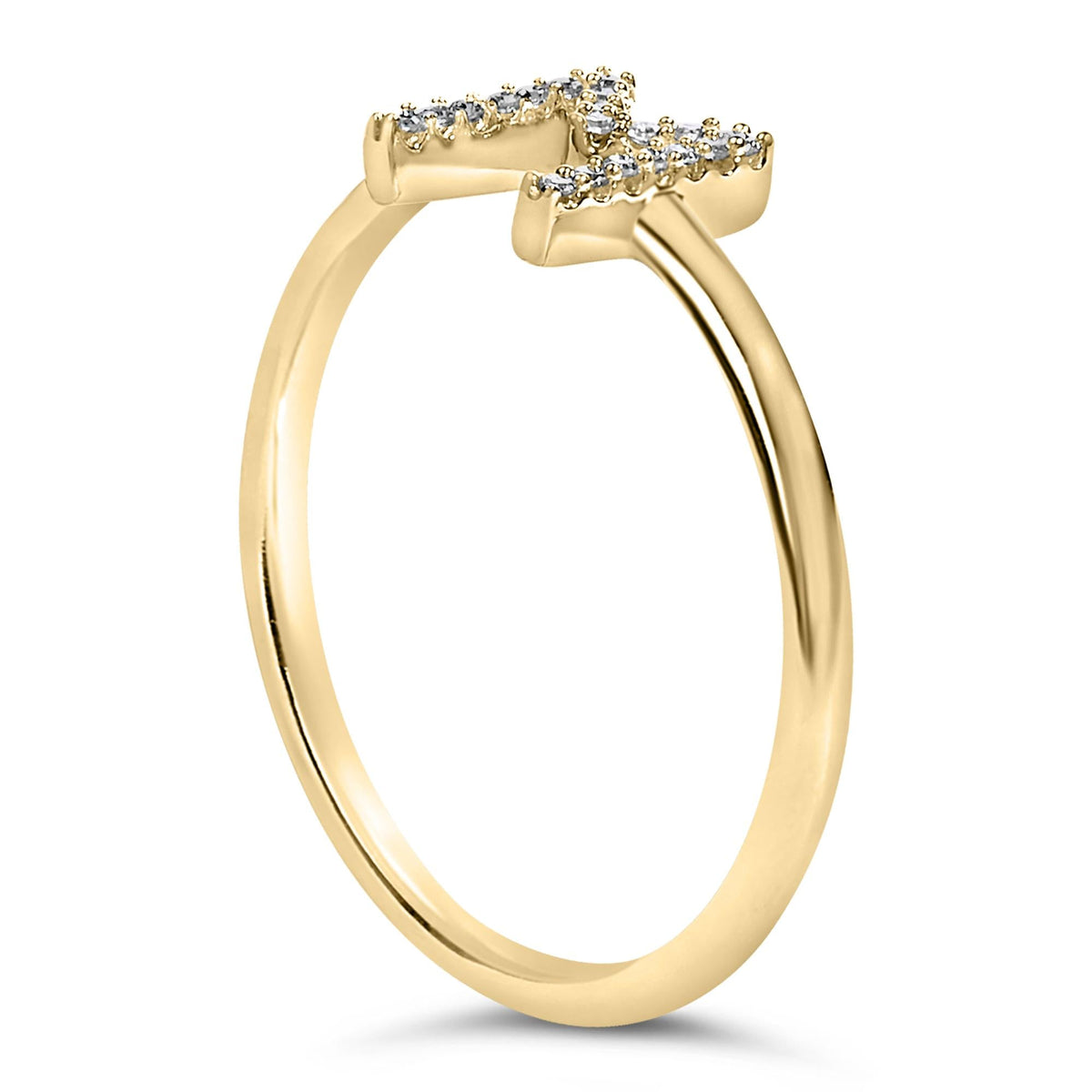 10K Yellow Gold Diamond Accent Initial “A-Z” Ring