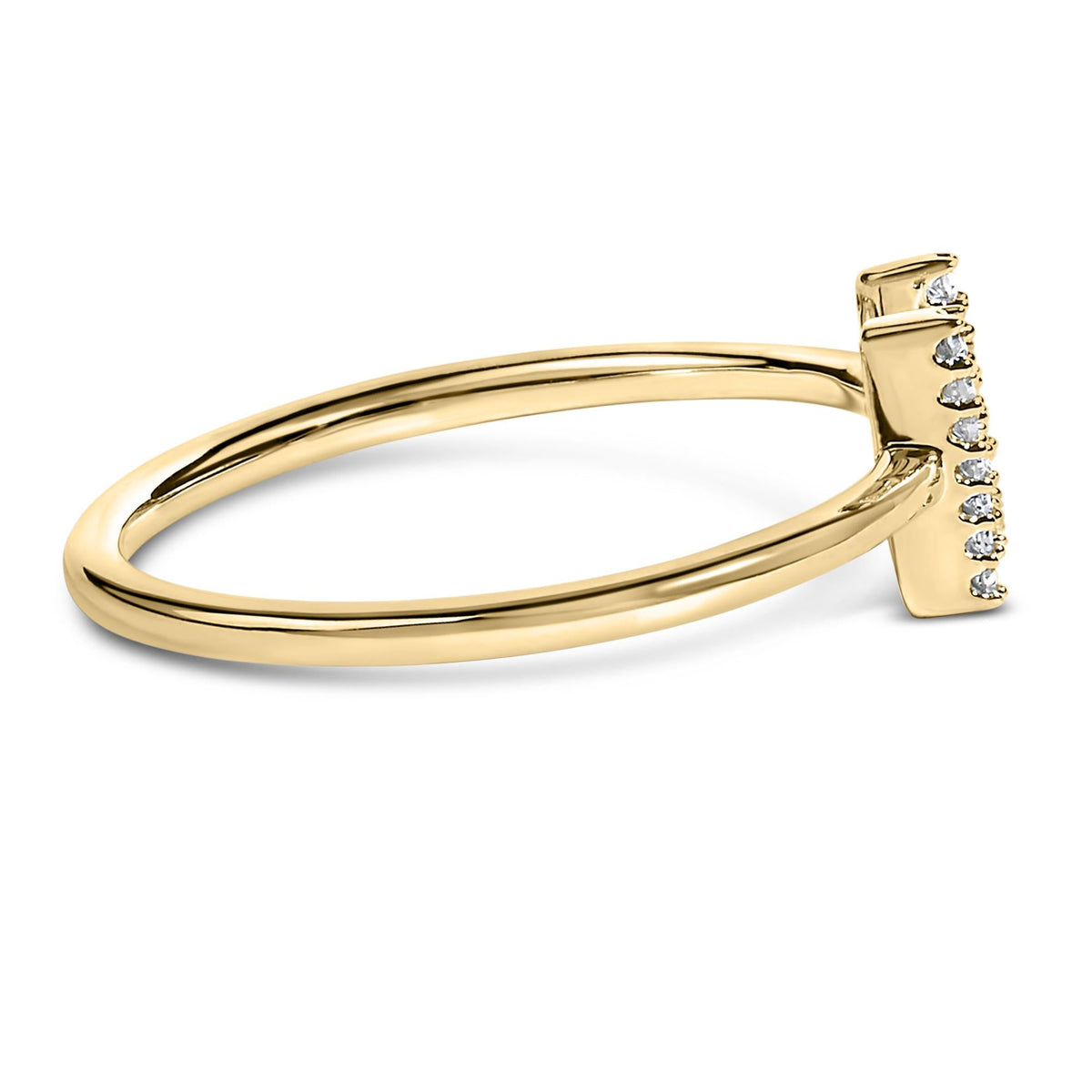 10K Yellow Gold Diamond Accent Initial “A-Z” Ring